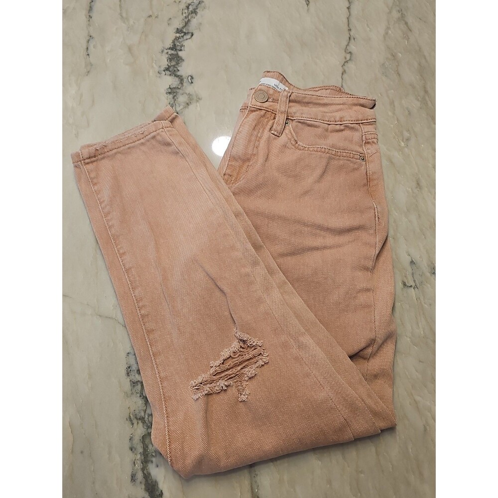 YMI Stretch Jeans Size 1/25 Mom Fit Dream Fit High Rise Distress Rose Pink